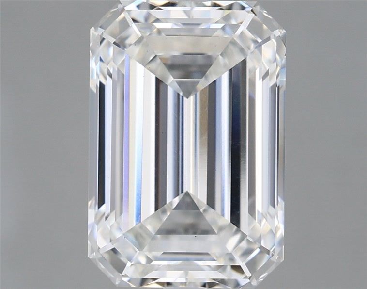 5.59 Carat Emerald Shaped, Ideal Cut, F Color, VS1 Clarity, IGI Certified Lab Grown Diamond