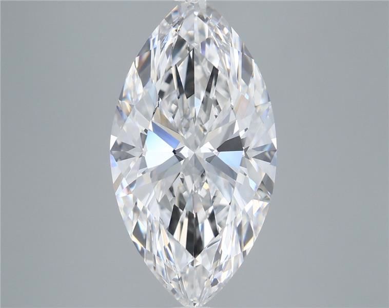 5.07 Carat Marquise Shaped, Ideal Cut, E Color, VVS2 Clarity, IGI Certified Lab Grown Diamond
