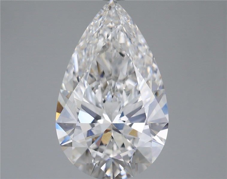 5.86 Carat Pear Shaped, Ideal Cut, F Color, VS1 Clarity, IGI Certified Lab Grown Diamond