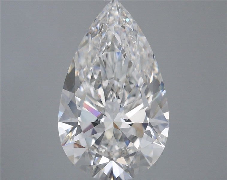 5.31 Carat Pear Shaped, Ideal Cut, F Color, VVS2 Clarity, IGI Certified Lab Grown Diamond