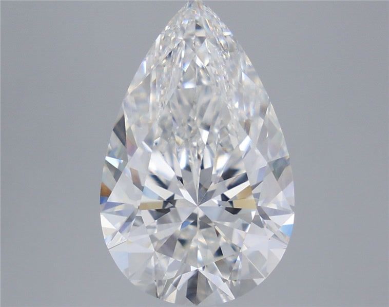 5.83 Carat Pear Shaped, Ideal Cut, E Color, VVS2 Clarity, IGI Certified Lab Grown Diamond