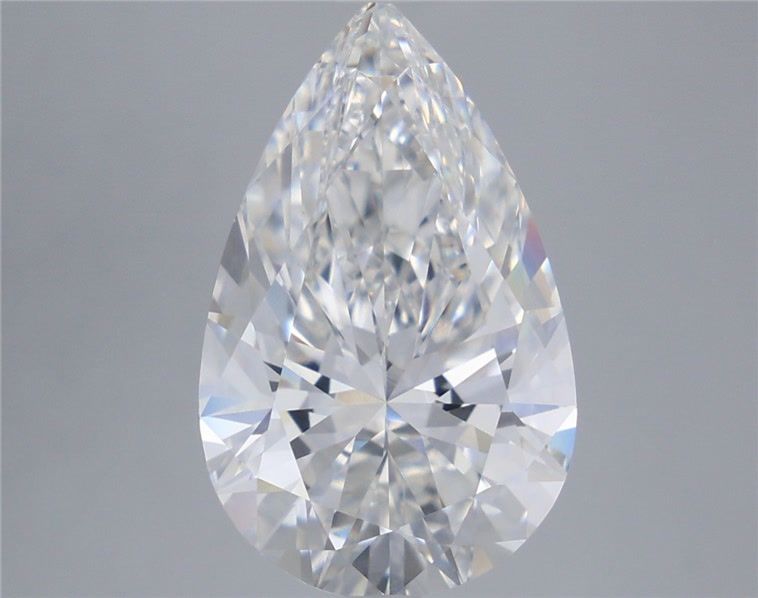 5.88 Carat Pear Shaped, Ideal Cut, F Color, VVS2 Clarity, IGI Certified Lab Grown Diamond