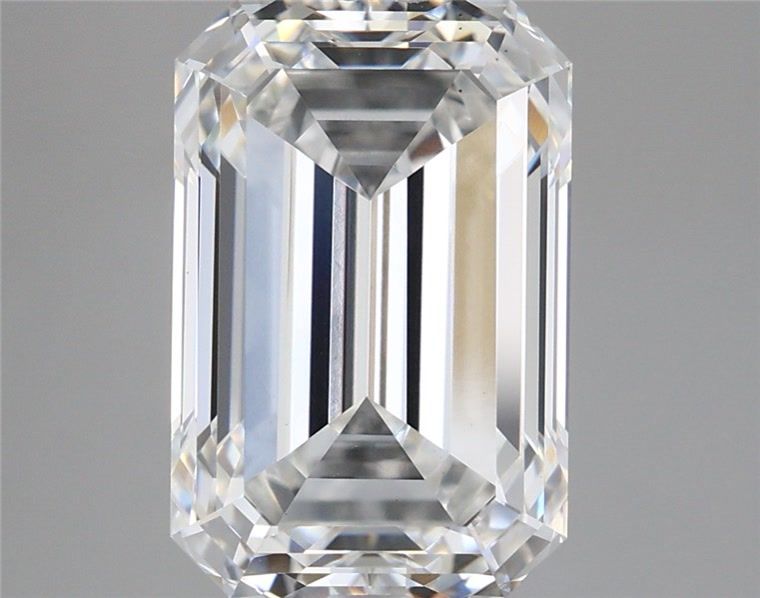 5.56 Carat Emerald Shaped, Ideal Cut, F Color, VS2 Clarity, IGI Certified Lab Grown Diamond