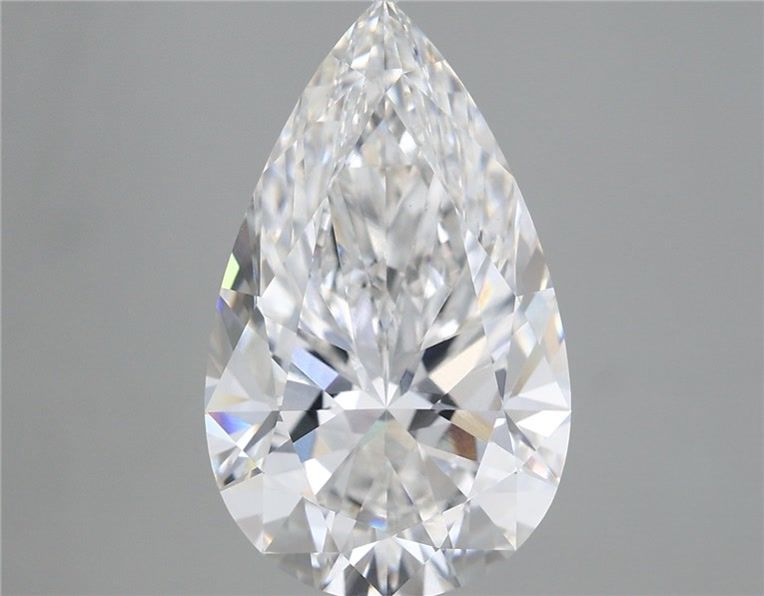 5.36 Carat Pear Shaped, Ideal Cut, F Color, VS1 Clarity, IGI Certified Lab Grown Diamond