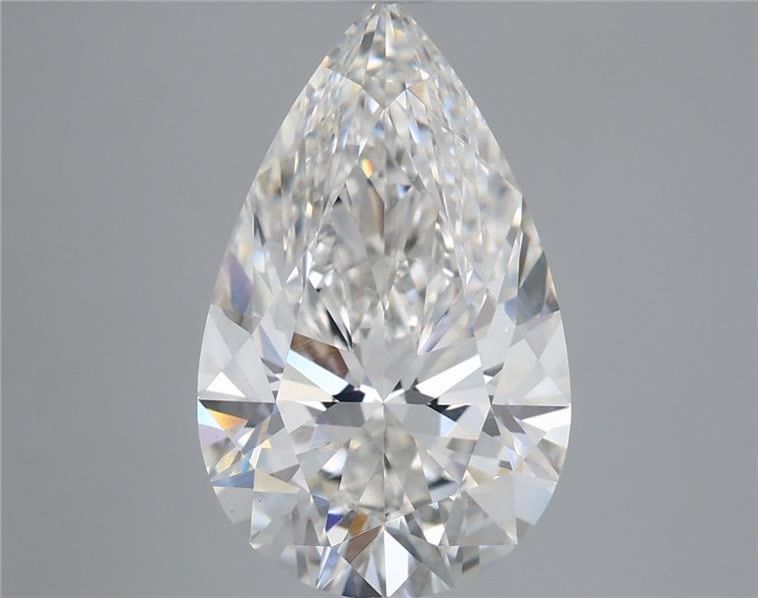 4.81 Carat Pear Shaped, Excellent Cut, F Color, VS1 Clarity, IGI Certified Lab Grown Diamond
