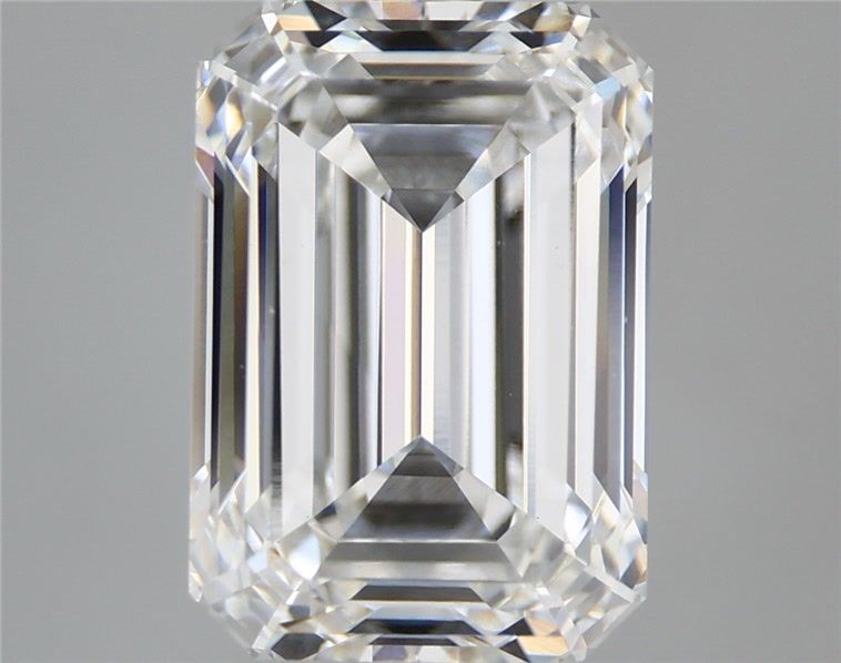 5.38 Carat Emerald Shaped, Ideal Cut, F Color, VS1 Clarity, IGI Certified Lab Grown Diamond