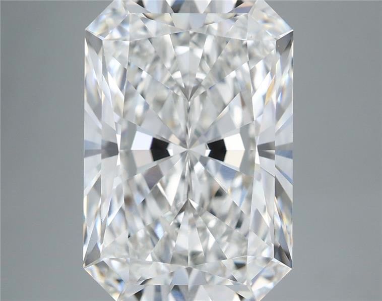 6.58 Carat Radiant Shaped, Ideal Cut, F Color, VVS2 Clarity, IGI Certified Lab Grown Diamond