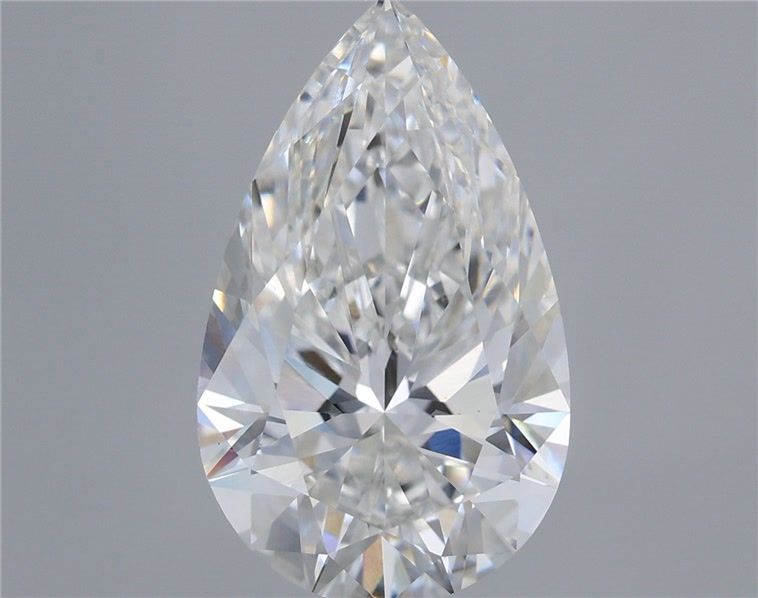 5.86 Carat Pear Shaped, Ideal Cut, F Color, VS1 Clarity, IGI Certified Lab Grown Diamond