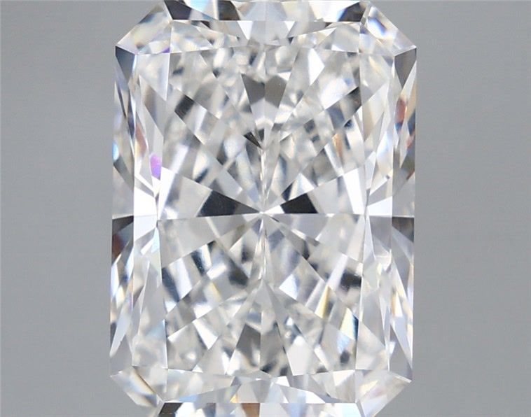 6.59 Carat Radiant Shaped, Excellent Cut, F Color, VVS2 Clarity, IGI Certified Lab Grown Diamond