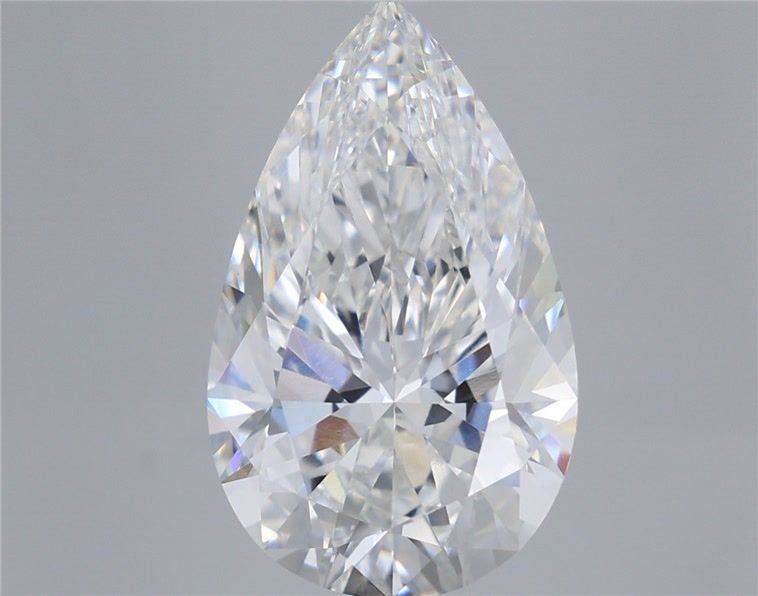 5.91 Carat Pear Shaped, Ideal Cut, E Color, VVS2 Clarity, IGI Certified Lab Grown Diamond