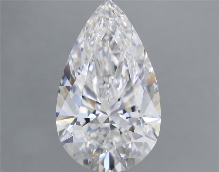 5.57 Carat Pear Shaped, Ideal Cut, D Color, VS1 Clarity, IGI Certified Lab Grown Diamond