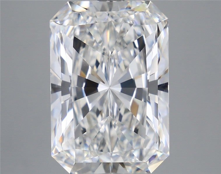 5.84 Carat Radiant Shaped, Ideal Cut, E Color, VVS2 Clarity, IGI Certified Lab Grown Diamond