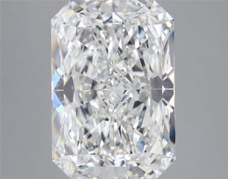 5.39 Carat Radiant Shaped, Ideal Cut, F Color, VVS2 Clarity, IGI Certified Lab Grown Diamond