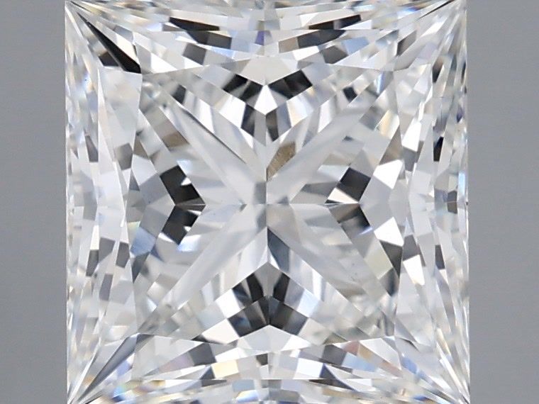4.08 Carat Princess Shaped, Ideal Cut, E Color, VVS2 Clarity, IGI Certified Lab Grown Diamond