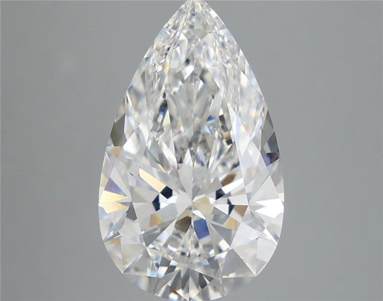 4.83 Carat Pear Shaped, Ideal Cut, F Color, VVS2 Clarity, IGI Certified Lab Grown Diamond