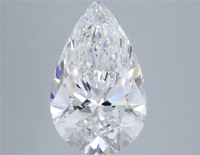 3.58 Carat Pear Shaped, Ideal Cut, F Color, VVS2 Clarity, IGI Certified Lab Grown Diamond