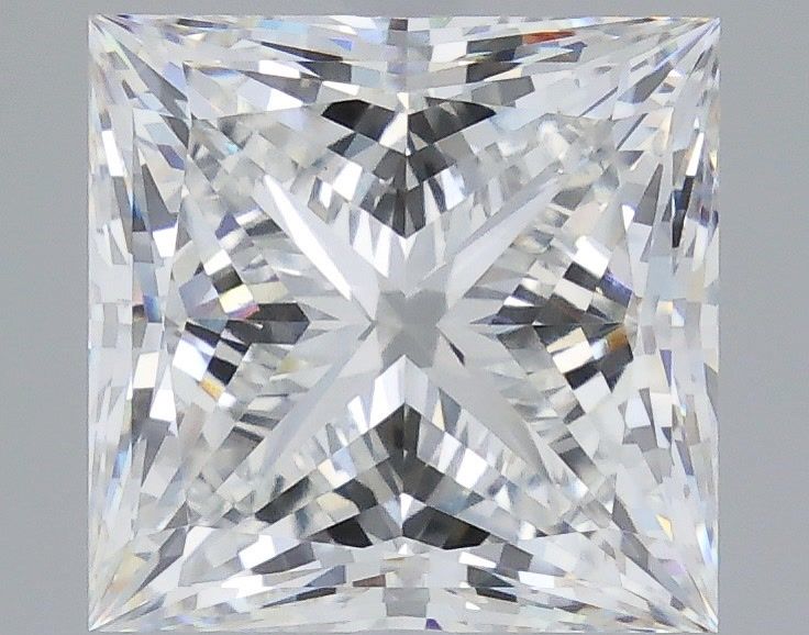 5.53 Carat Princess Shaped, Ideal Cut, F Color, VS1 Clarity, IGI Certified Lab Grown Diamond
