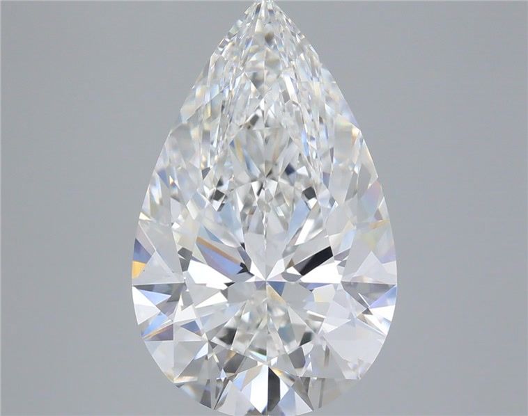 5.85 Carat Pear Shaped, Ideal Cut, E Color, VVS2 Clarity, IGI Certified Lab Grown Diamond
