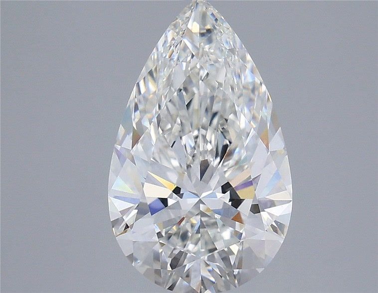 3.55 Carat Pear Shaped, Ideal Cut, F Color, VVS2 Clarity, IGI Certified Lab Grown Diamond