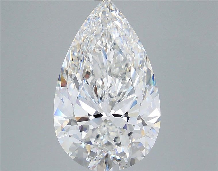 7.51 Carat Pear Shaped, Ideal Cut, F Color, VVS2 Clarity, IGI Certified Lab Grown Diamond