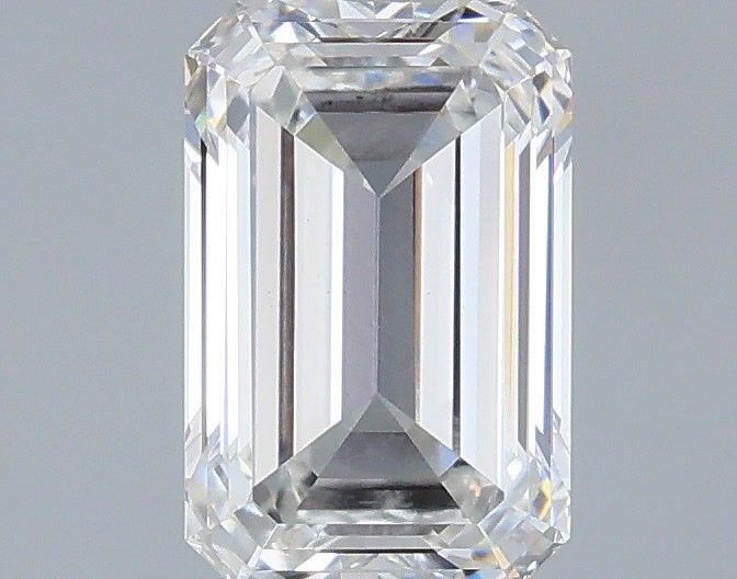 1.48 Carat Emerald Shaped, Ideal Cut, F Color, VVS2 Clarity, IGI Certified Lab Grown Diamond