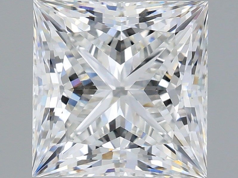 2.58 Carat Princess Shaped, Ideal Cut, F Color, VVS2 Clarity, IGI Certified Lab Grown Diamond