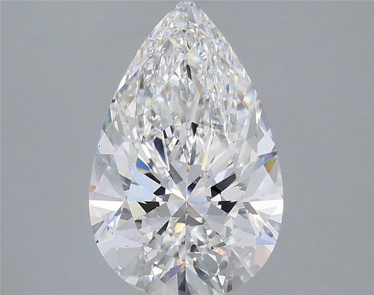 3.82 Carat Pear Shaped, Ideal Cut, E Color, VVS2 Clarity, IGI Certified Lab Grown Diamond
