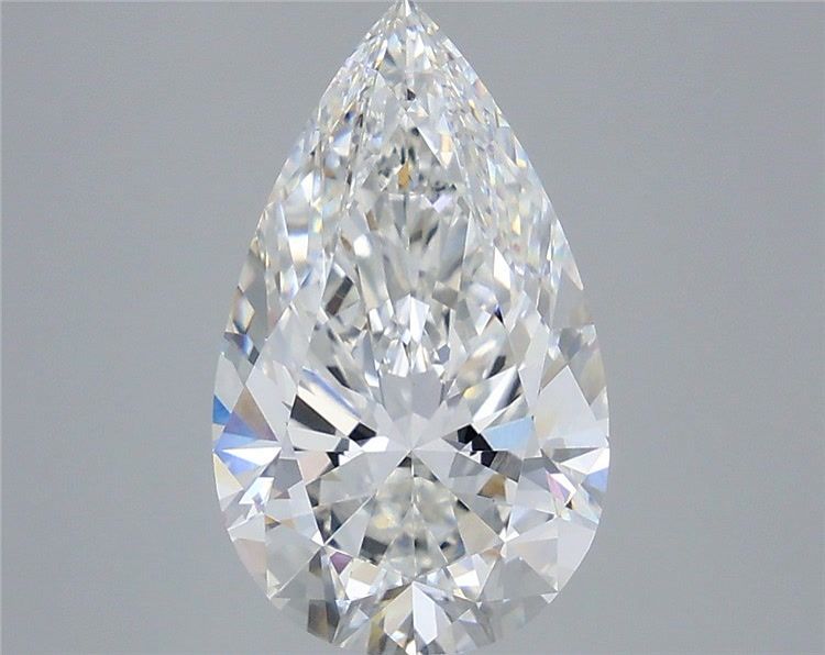 3.85 Carat Pear Shaped, Ideal Cut, F Color, VVS2 Clarity, IGI Certified Lab Grown Diamond