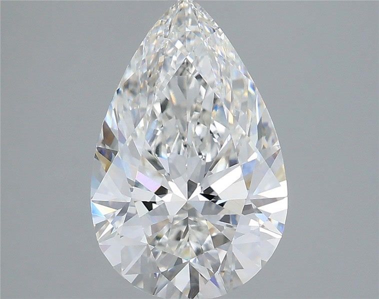 3.08 Carat Pear Shaped, Ideal Cut, F Color, VVS2 Clarity, IGI Certified Lab Grown Diamond
