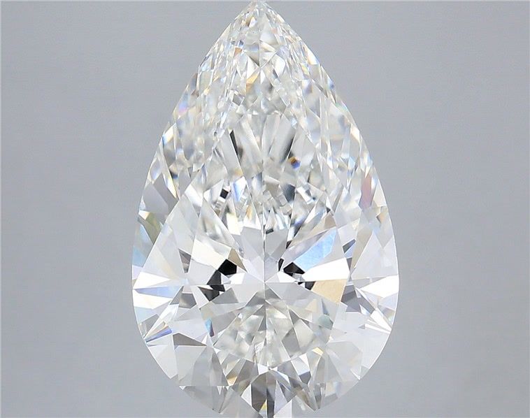 6.05 Carat Pear Shaped, Ideal Cut, F Color, VS1 Clarity, IGI Certified Lab Grown Diamond