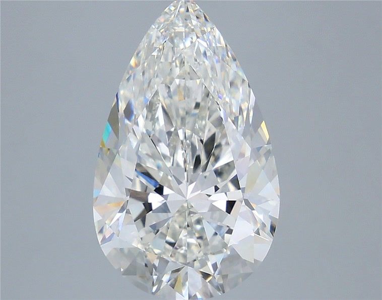 5.48 Carat Pear Shaped, Ideal Cut, G Color, VVS2 Clarity, IGI Certified Lab Grown Diamond