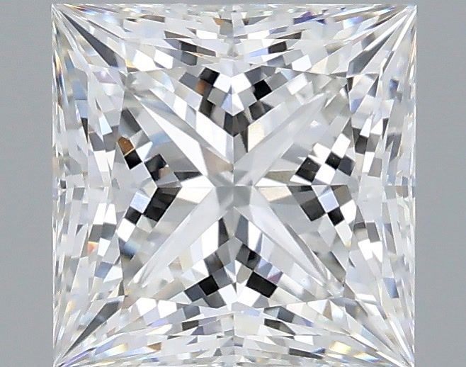 2.59 Carat Princess Shaped, Ideal Cut, F Color, VVS2 Clarity, IGI Certified Lab Grown Diamond
