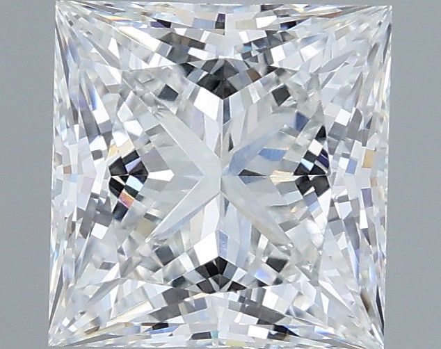 1.59 Carat Princess Shaped, Ideal Cut, D Color, VVS2 Clarity, IGI Certified Lab Grown Diamond