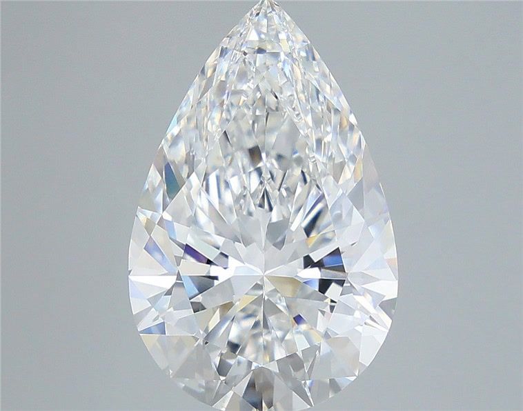 5.59 Carat Pear Shaped, Ideal Cut, E Color, VVS2 Clarity, IGI Certified Lab Grown Diamond