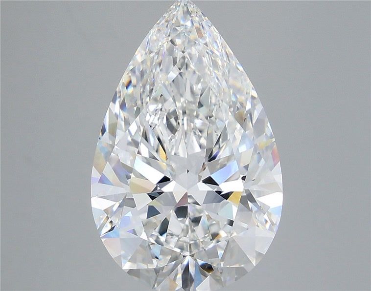 7.08 Carat Pear Shaped, Ideal Cut, E Color, VVS2 Clarity, IGI Certified Lab Grown Diamond