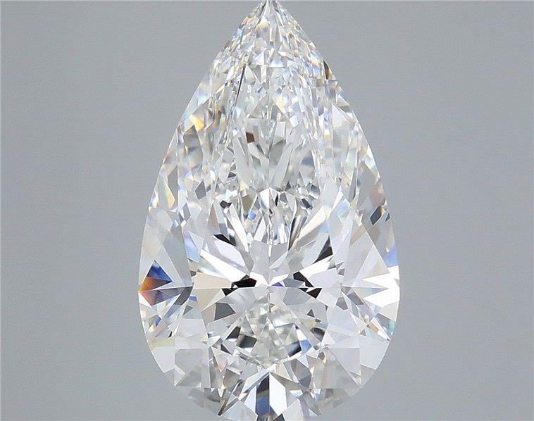 7.08 Carat Pear Shaped, Ideal Cut, E Color, VVS2 Clarity, IGI Certified Lab Grown Diamond