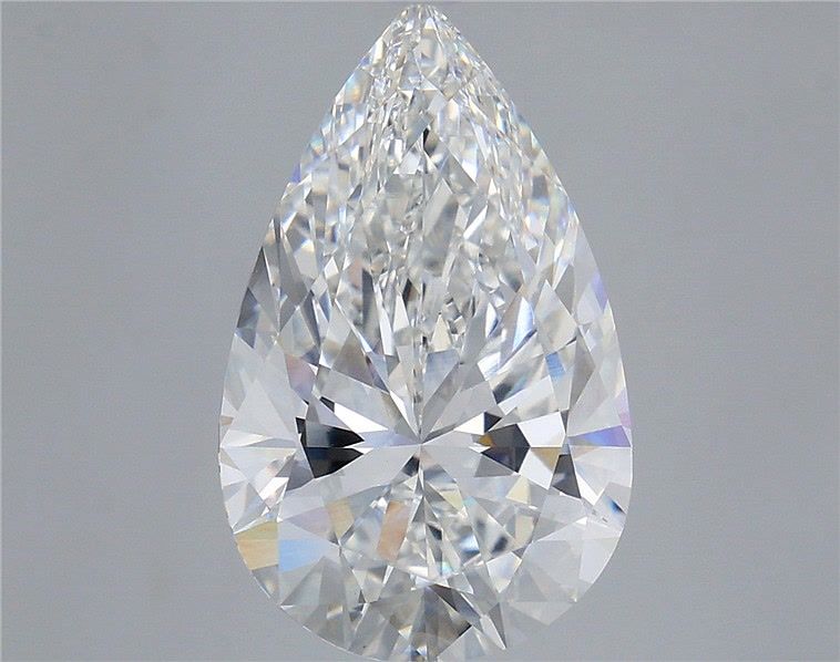 6.57 Carat Pear Shaped, Ideal Cut, F Color, VVS2 Clarity, IGI Certified Lab Grown Diamond