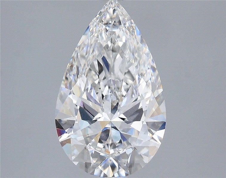 2.56 Carat Pear Shaped, Ideal Cut, D Color, VVS2 Clarity, IGI Certified Lab Grown Diamond