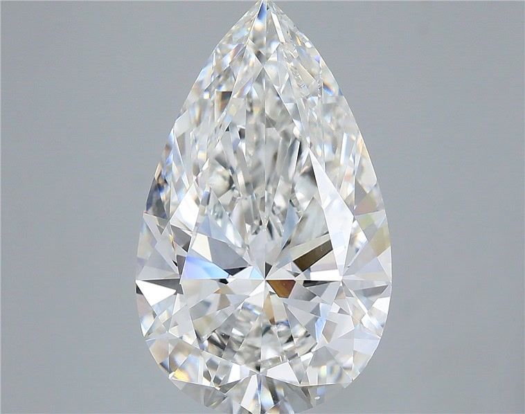 7.10 Carat Pear Shaped, Ideal Cut, F Color, VVS2 Clarity, IGI Certified Lab Grown Diamond