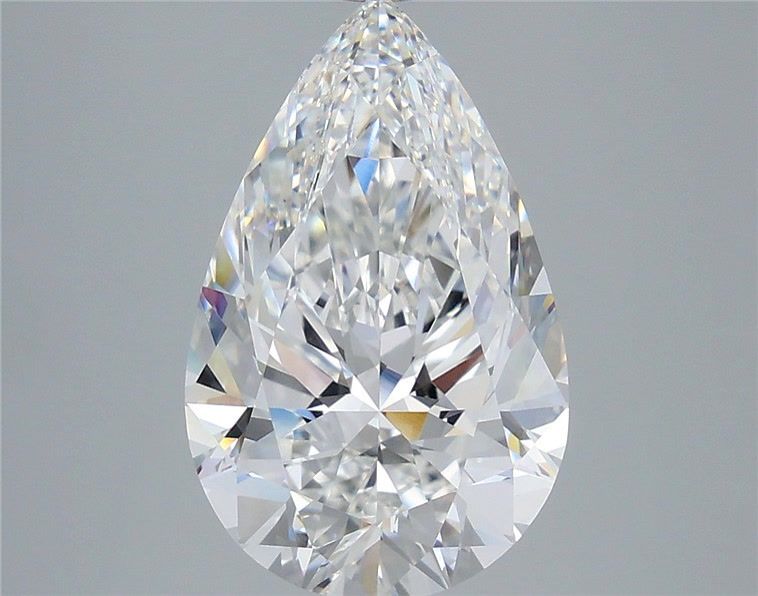 5.52 Carat Pear Shaped, Excellent Cut, E Color, VVS2 Clarity, IGI Certified Lab Grown Diamond