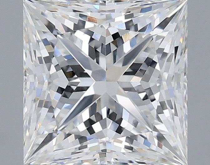 3.07 Carat Princess Shaped, Ideal Cut, E Color, VVS2 Clarity, IGI Certified Lab Grown Diamond