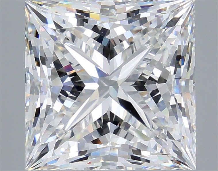7.10 Carat Princess Shaped, Ideal Cut, E Color, VVS2 Clarity, IGI Certified Lab Grown Diamond