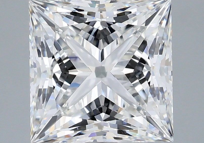 3.58 Carat Princess Shaped, Ideal Cut, E Color, VVS2 Clarity, IGI Certified Lab Grown Diamond
