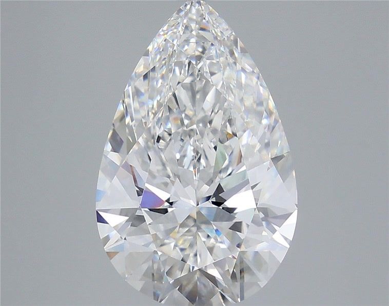6.08 Carat Pear Shaped, Ideal Cut, E Color, VVS2 Clarity, IGI Certified Lab Grown Diamond