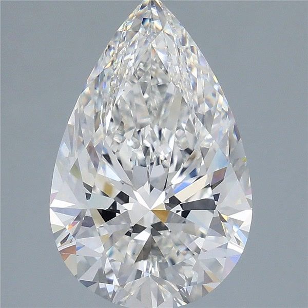 5.50 Carat Pear Shaped, Ideal Cut, F Color, VS1 Clarity, IGI Certified Lab Grown Diamond