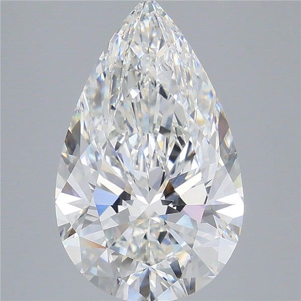 6.58 Carat Pear Shaped, Ideal Cut, F Color, VVS2 Clarity, IGI Certified Lab Grown Diamond