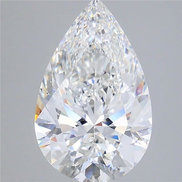 6.04 Carat Pear Shaped, Ideal Cut, E Color, VVS2 Clarity, IGI Certified Lab Grown Diamond