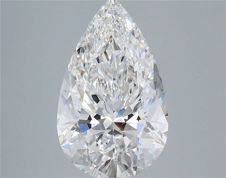 6.56 Carat Pear Shaped, Excellent Cut, E Color, VVS2 Clarity, IGI Certified Lab Grown Diamond