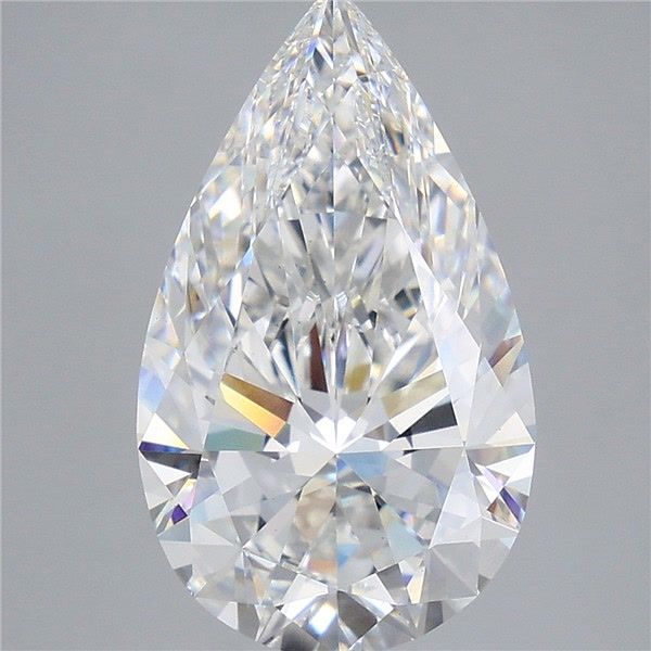 5.57 Carat Pear Shaped, Excellent Cut, F Color, VS1 Clarity, IGI Certified Lab Grown Diamond