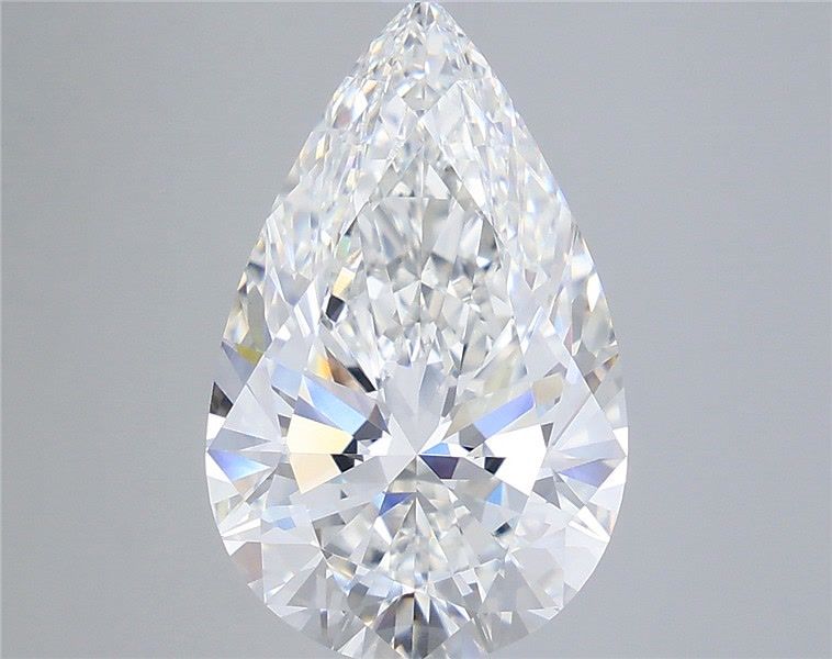 6.02 Carat Pear Shaped, Ideal Cut, F Color, VVS2 Clarity, IGI Certified Lab Grown Diamond